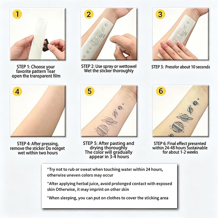 Boldink Temporary Tattoos for Women - Waterproof Star Design