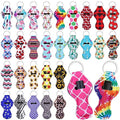 Cludoo 30Pcs Chapstick Holder Keychain Bulk, Colorful Lip Balm Holders