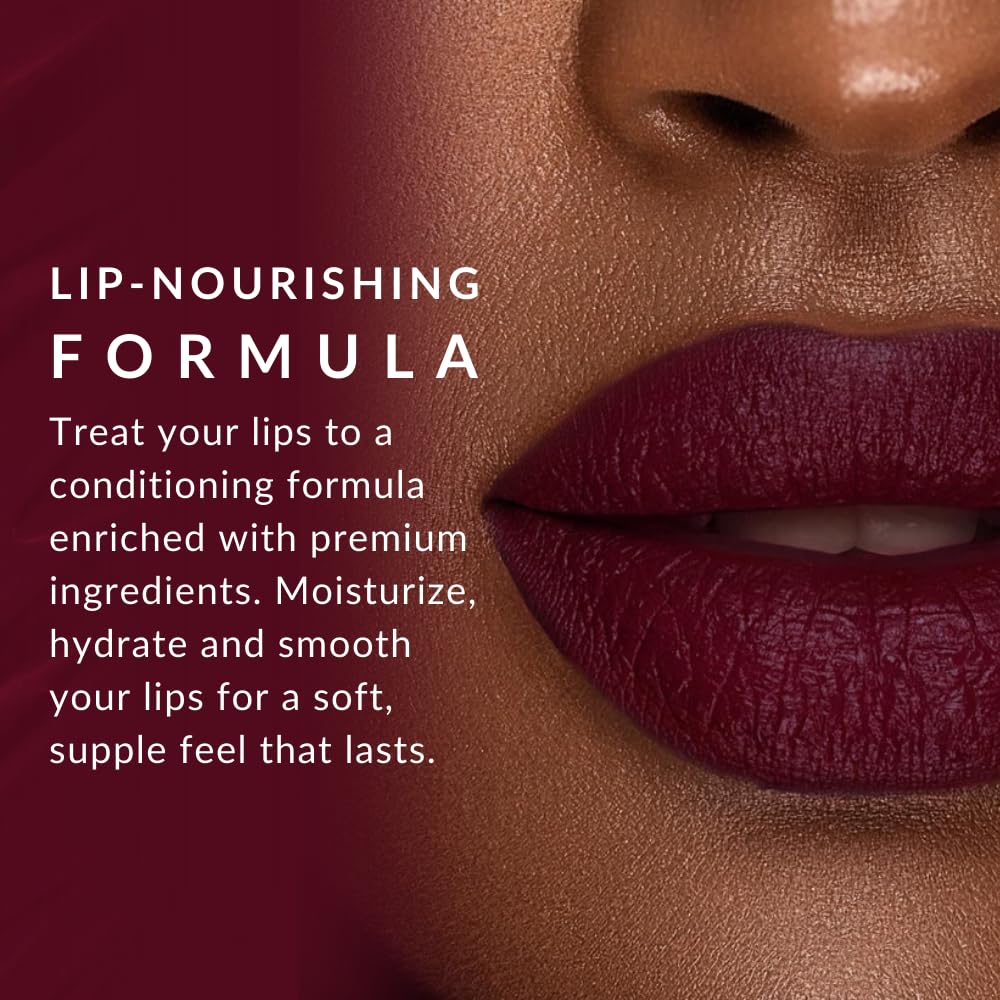 Flori Roberts Luxury Lipstick, Vibrant Lip Makeup for Women of Color or Deeper Skin Tones, Demi-Matte Texture, Hydrates and Conditions Lips