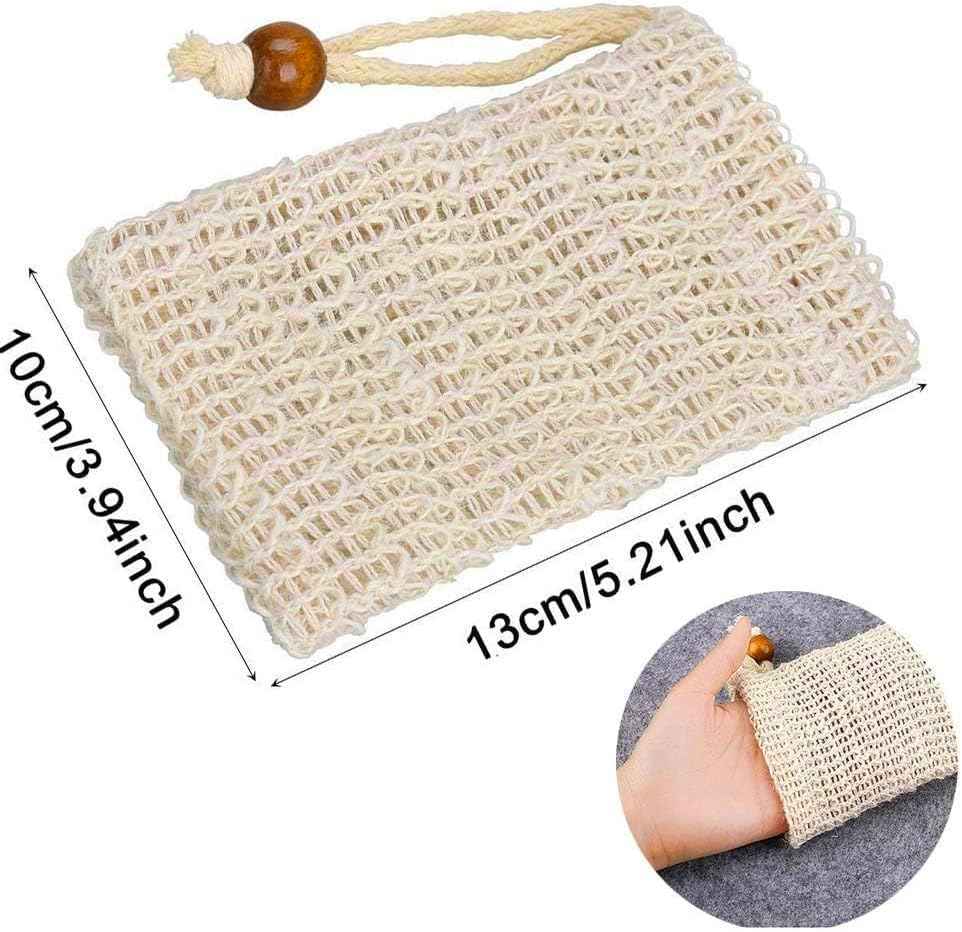 Sopurrrdy 60 Pcs Natural Sisal Soap Saver Bag for Soap Bar Organic Soap Pouch for Exfoliating Lathers and Air Dry Soap Bar Shower