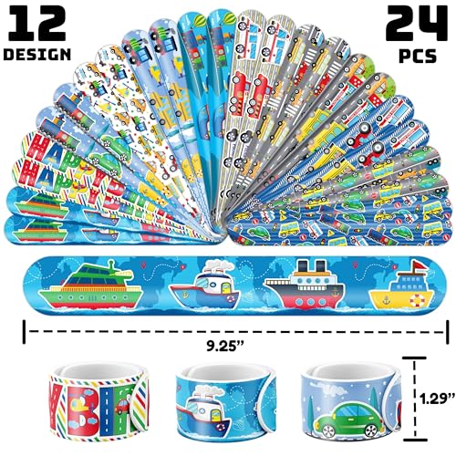 Transportation Party Favors Bundle - 72 Pc Set with Tattoos & Slap Bracelets
