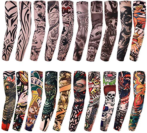 Temporary Tattoo Sleeves 20 Pack - Fake Arm Tattoo Designs