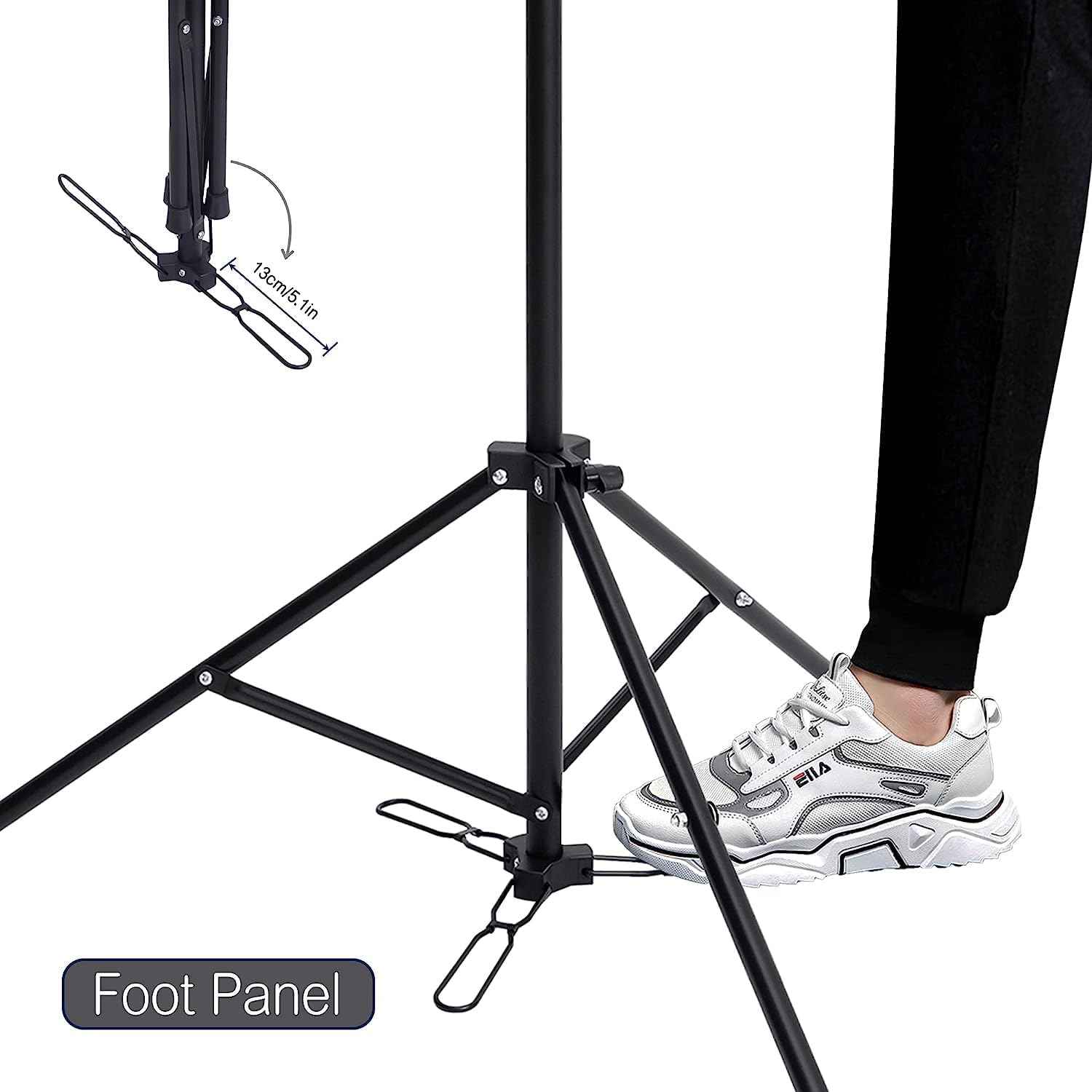 HYOUJIN Wig Stand with Adjustable Mannequin Head, Tripod Stand, Canvas Block Head, Wig Caps, T-Pins, Carry Bag (35.4-52.4in)