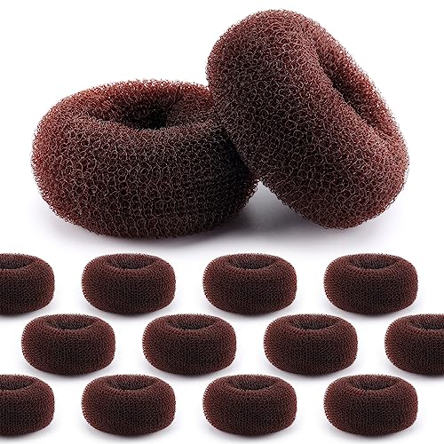 Hair Bun Maker Donuts 12 Pc Medium Brown Ring Shaper