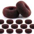 Hair Bun Maker Donuts 12 Pc Medium Brown Ring Shaper