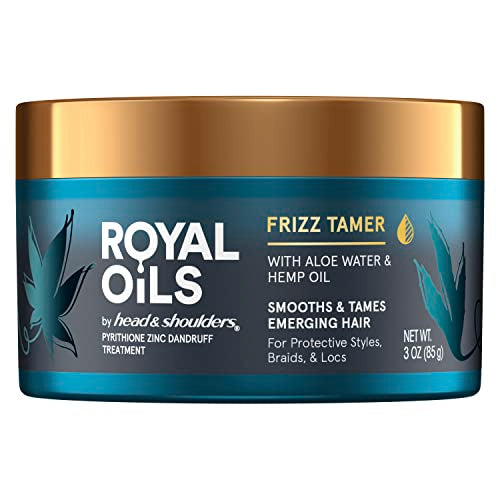 Head & Shoulders Royal Oils Frizz Tamer For Edge Control with Aloe Water and Hemp Oil, Curly Hair products, Natural, 3.0 Fl Oz
