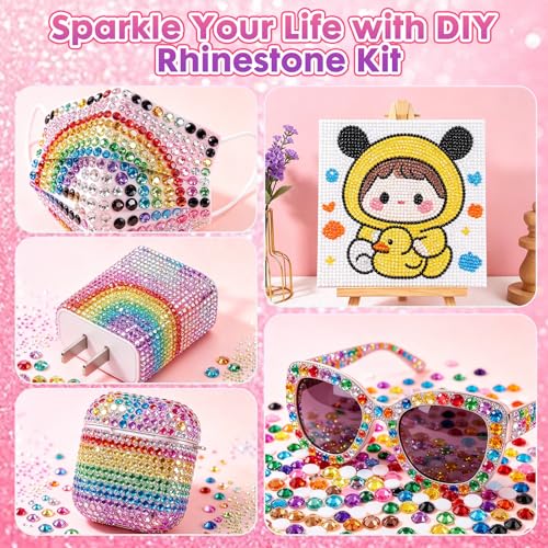 50000 Pcs 3mm Jelly Rhinestones 40 Colors with B7000 Glue & Tools