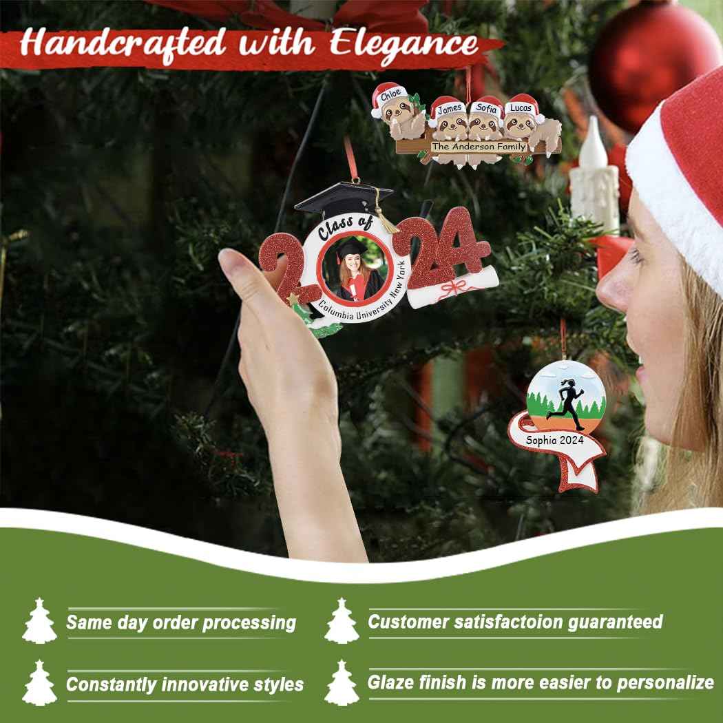 SELPONT Bear Family Chrismtas Ornament 2023 - Bear with Gift Box in Ear Earphones,Wireless Headphones,Noise-Canceling Earbuds