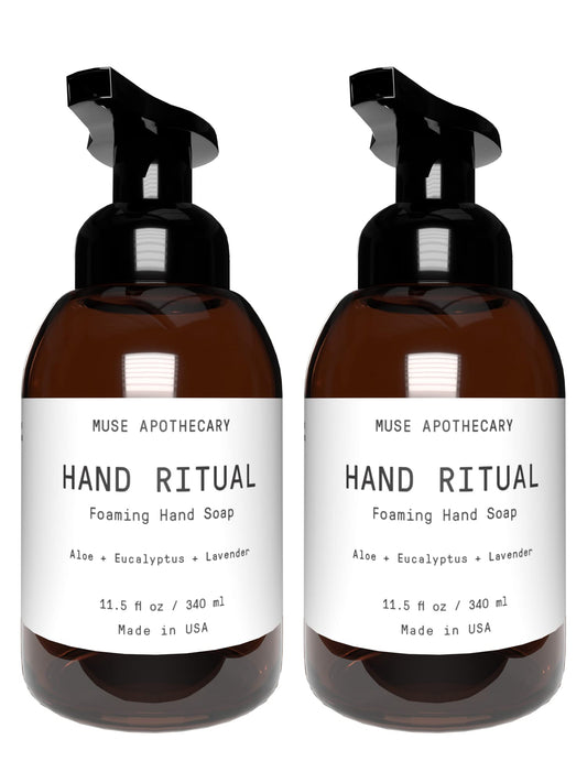 Muse Apothecary Hand Ritual - Aromatic and Nourishing Foaming Hand Soap, Infused with Natural Aromatherapy Essential Oils - USDA Certified Biobased - 11.5 oz, Aloe + Eucalyptus + Lavender, 2 Pack