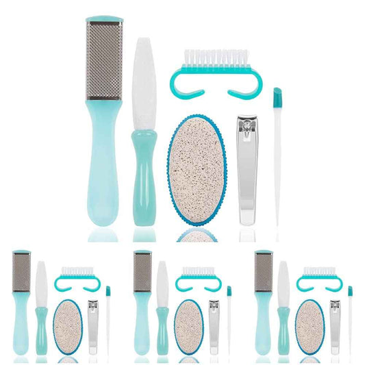 TRIM Pedicure Kit – Everything You Need to Care for Your Feet – Includes Toenail Clipper, Cuticle Pusher, Pumice Stone, Callus Remover, Contour Toe File, Nail Brush & Storage Pouch – 6 (Pack of 4)
