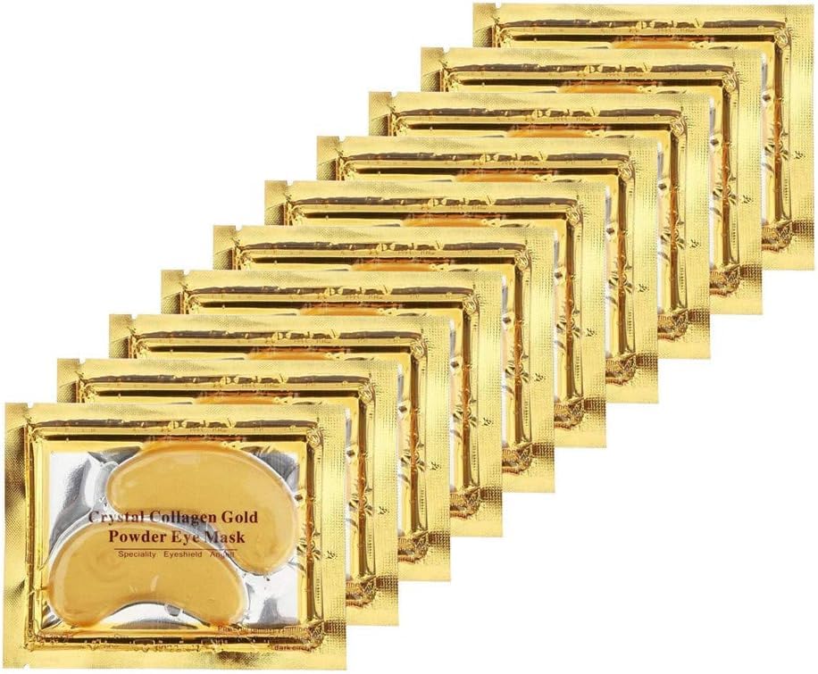 JHSLCHA Gold Eye Mask for Dark Circles and Puffiness, 25 Pairs Under Eye Bags, Wrinkles, 24k Gold Under Skincare Eye Treatment Patches for Puffy Eyes