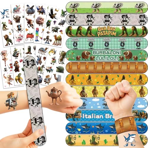 Italian Brainrot Slap Bracelets & Temporary Tattoos 84pc Set