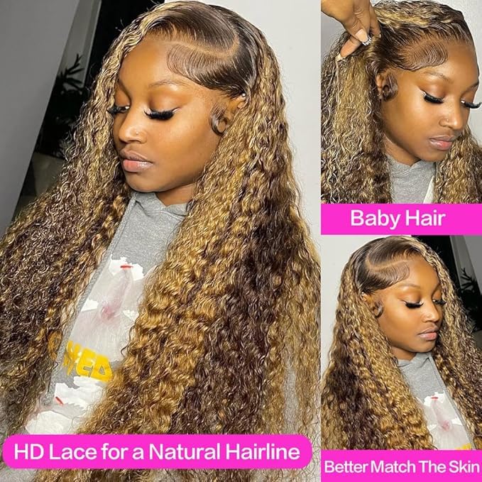 13x6 HD Lace Front Wig 30" Deep Wave Human Hair 4/27
