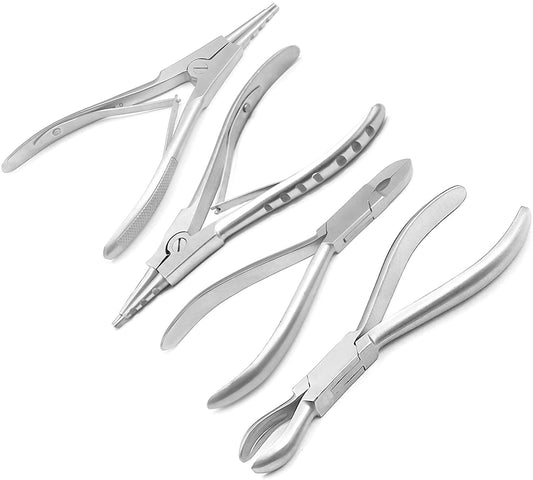 Body Piercing 6 1/2" & 7" Ring Opening Large Gauge Ring Closing 6" & Small 5 1/2" Forceps Pliers Stainless Steel Professional Septum Ear Nipple by G.S ONLINE STORE