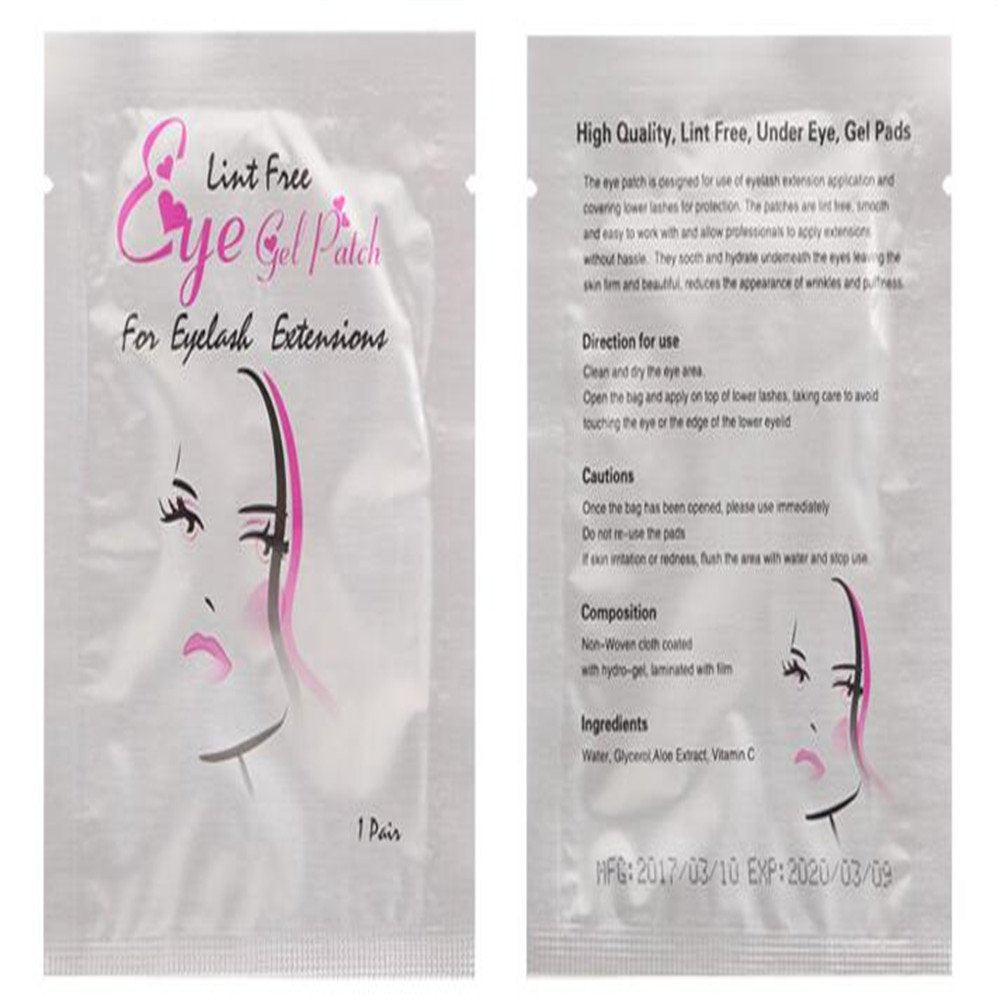 Eye Gel Patches,Under Eye Pads Lint Free Lash Extension Eye Gel Patches for Eyelash Extension (100)