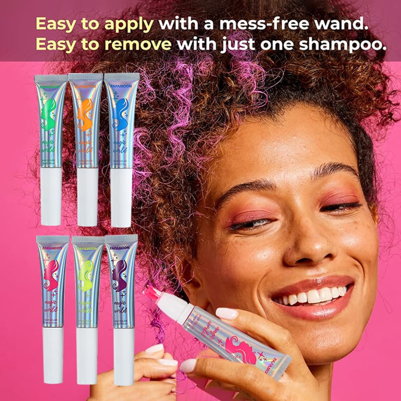 YIBABY UV Neon Temporary Hair Dye Set - Glow in the Dark Gel (3 PCS)