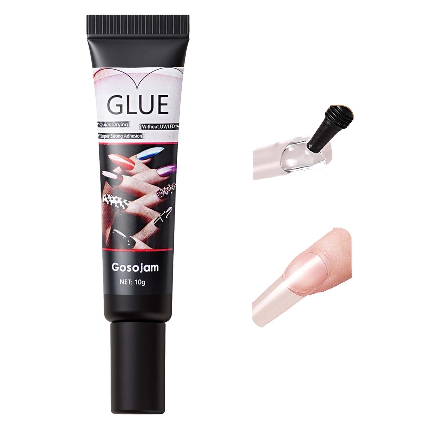 Super Strong Nail Glue for Acrylic Press-On Nails - No UV Light Needed, Fast-Drying, Professional Durable & Water-Resistant Nails Glue, Long-Lasting Semi-Solid