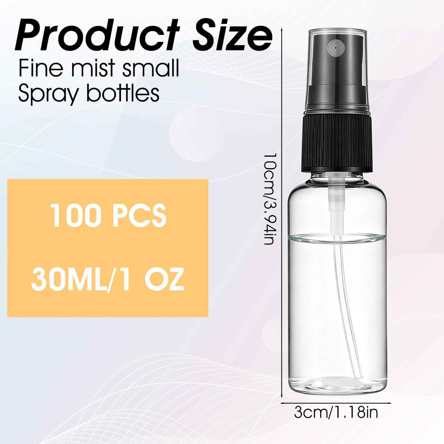 Meyeyaia 1oz/30ml Small Spray Bottle - 100 Pcs Bulk Plastic Spray Bottles, Refillable Clear Fine Mist Sprays Bottle for Skin Hair Care, Plant Care & Home Cleaning