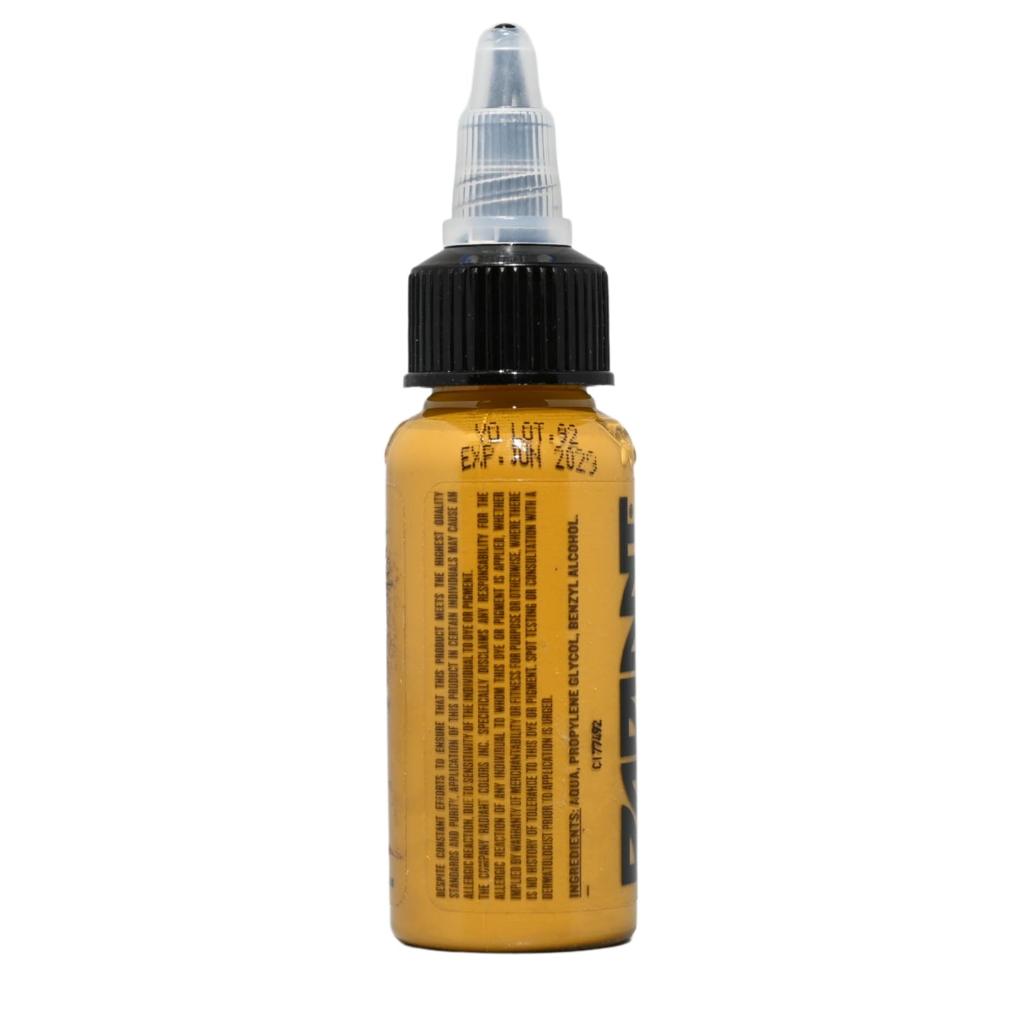Radiant colors Yellow Ochre Tattoo Ink 1oz Bottle for Professional Tattoo Artists Vibrant Pigment Smooth Blend consistent Saturation Easy Application Long Lasting Healing Color Made in USA