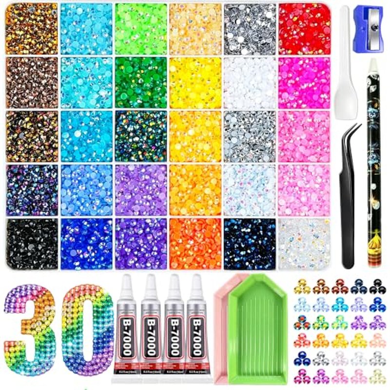 40,000 Pcs Bedazzling Rhinestones Kit with B7000 Glue & Tools