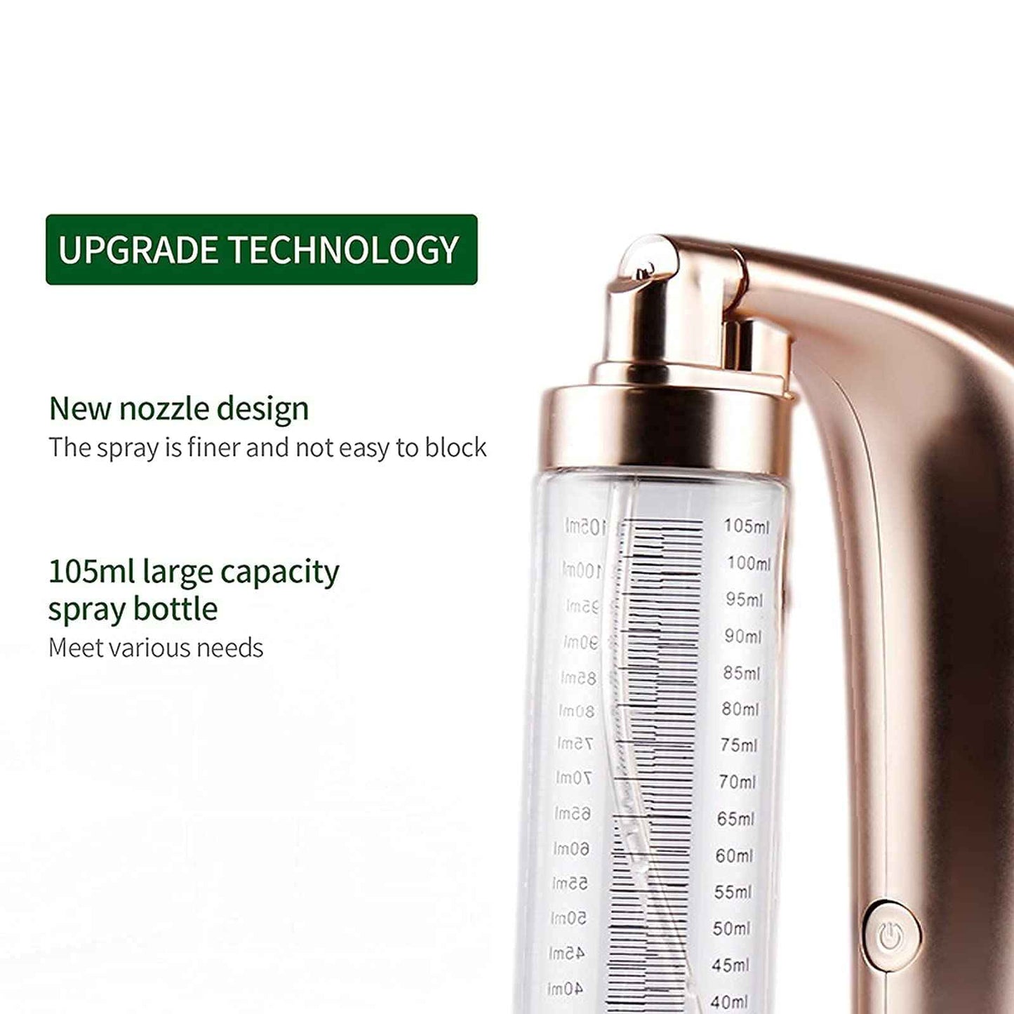Elitzia Portable Hydro Facial Sprayer Face Steamer Cool Facial Mister Face Spray Moisturizing & Hydrating Humidifier Beauty Machine ET02 (Gold)