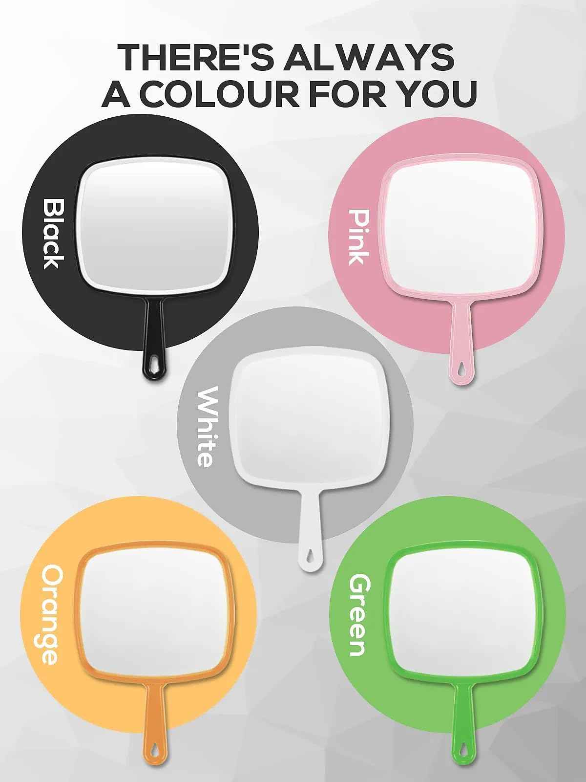 BEFUI Extra Large Handheld Mirror，Hand Salon Mirror with Handle for Barbers, Hairdressing (White，12.4" Lx 9" W)