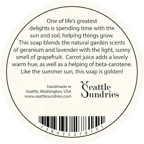 Seattle Sundries Garden Fresh Geranium & Grapefruit Bar Soap, Gardener Gift for Women & Men - 1 (4oz) Bar, All Natural Soap in a Low Waste Gift Tin