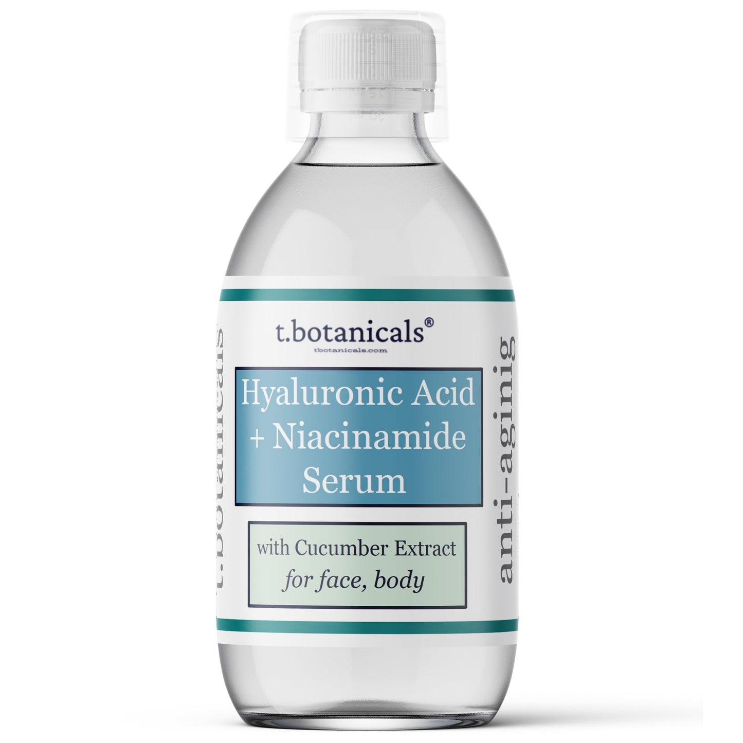 Pure Hyaluronic Acid and Niacinamide Serum with Cucumber Extract 2/4/8 oz. Helps to Tightens Pores and Reduce Fine Lines Plumping Anti-Aging Face Skin Intense Hydrating and Moisturizing (8 oz.)