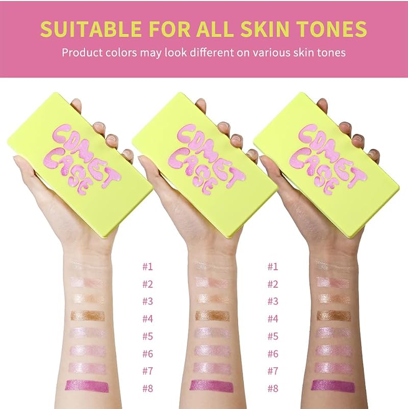 8-Color Cream Highlighter Palette – Waterproof, Lightweight