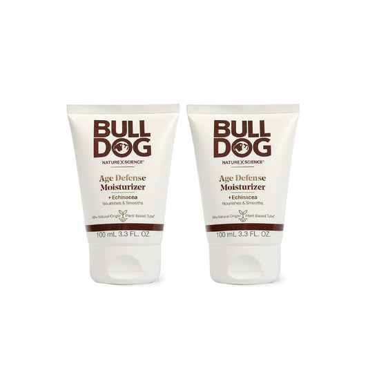 BULLDOG Mens Skincare and Grooming Age Defense Moisturizer, 3.3 Fluid Ounce - Pack of 2
