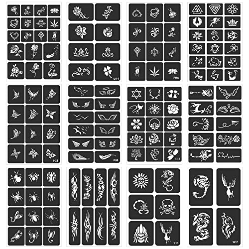 Henna Stencils 24 Sheets – 400+ Reusable Tattoo Templates