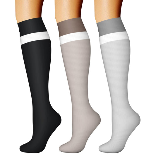 CHARMKING Compression Socks for Women & Men Circulation (3 Pairs) 15-20 mmHg is Best Athletic for Running, Flight Travel, Support, Cycling, Pregnant - Boost Performance, Durability (S/M, Multi 68)