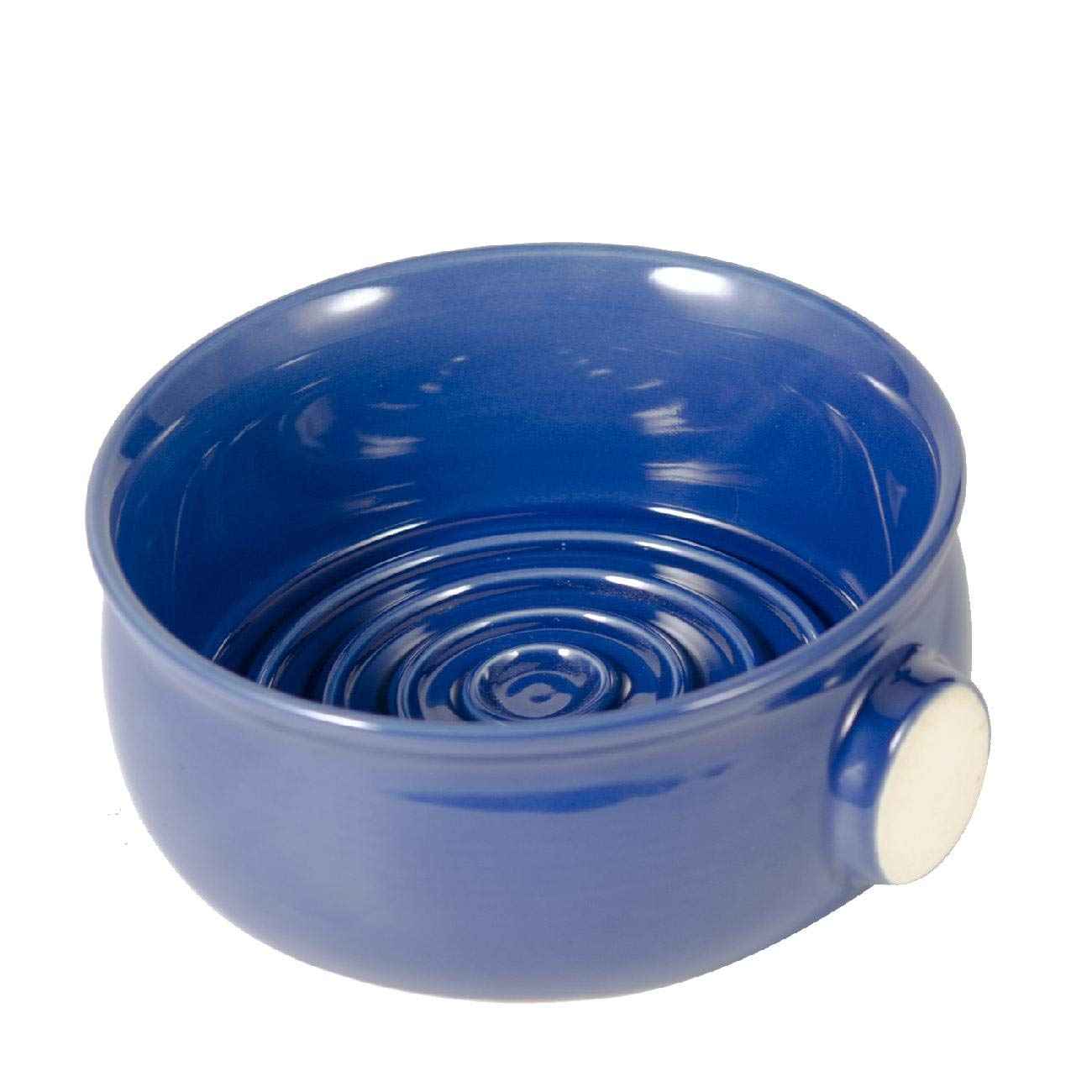 Grandslam Shaving Soap Bowl for Men, Wide Mouth, Ceramic, Easier to Lather and Clean, Non-slip Handle, Handmade Pottery Cup for Soap and Cream