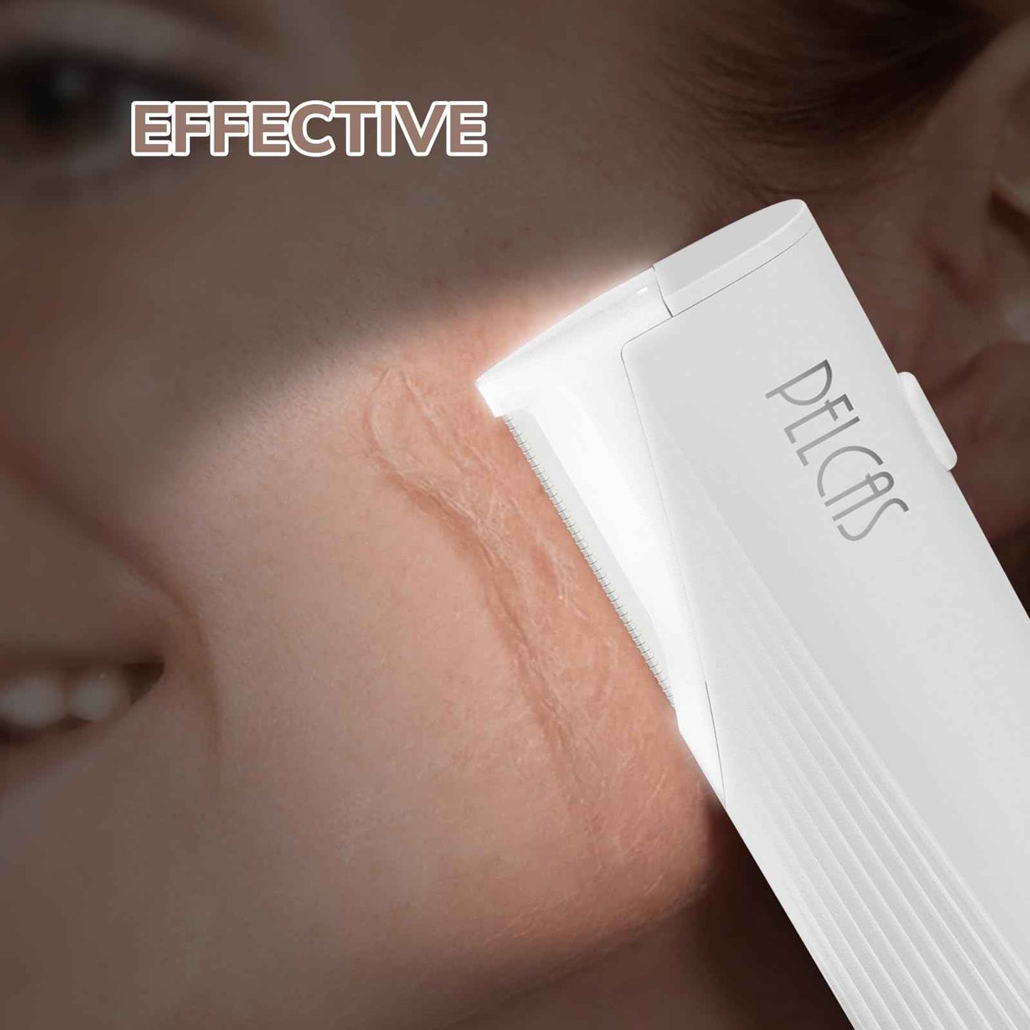 PELCAS Electric Dermaplaning Tool for Face with LED Light, Mini Facial Dermaplaning Razor Kit, Painless 3 Speeds Facial Peach Fuzz & Hair Removal at Home for Women with 6 Blades Off White