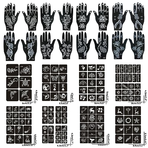 Henna Tattoo Stencils 138 PCS Reusable Body Art Kit