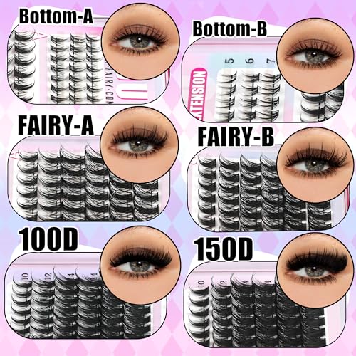 YIDUO 534Pcs Eyelash Extensions Kit - Manga & Bottom Lash Clusters