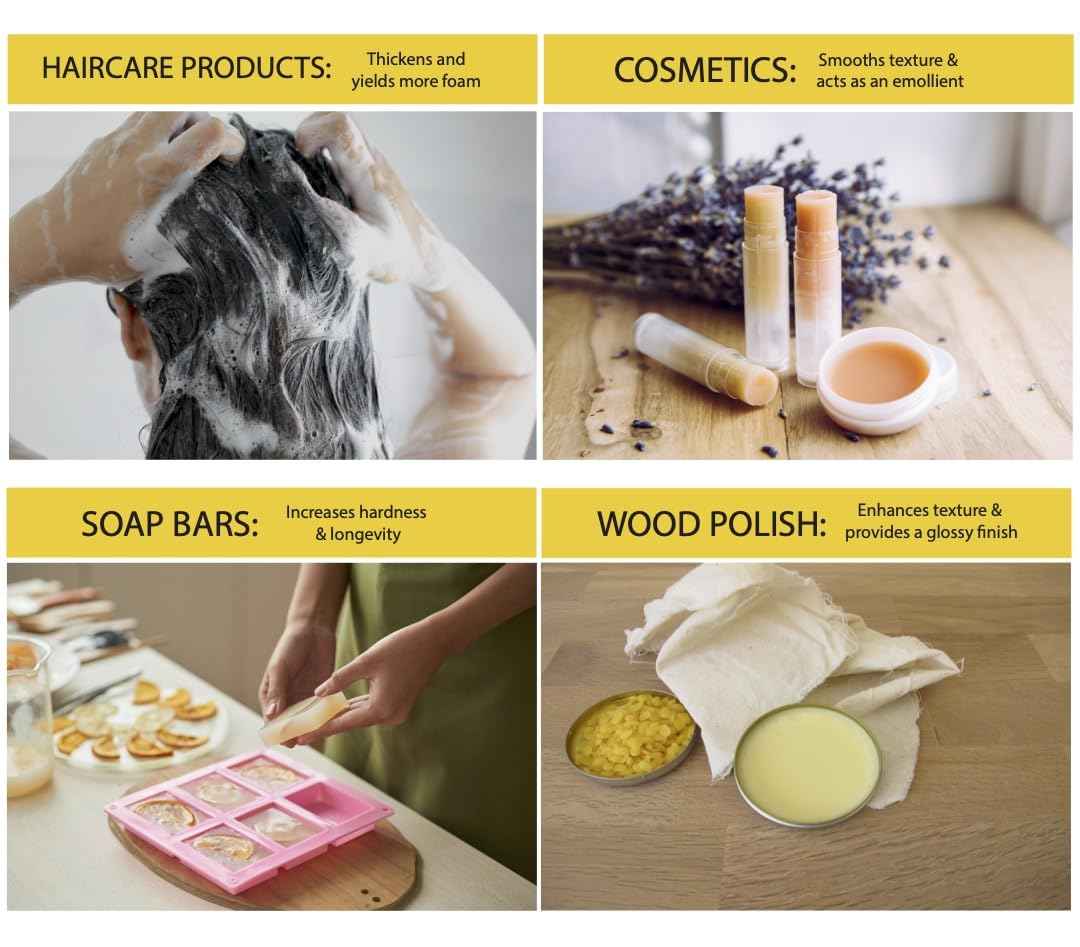 Beesworks Cetyl Alcohol 10 Ounces (0.625 lbs) | 100% Pure Cetyl Alcohol Granules for DIY Soaps, Lotions, Conditioners and Creams