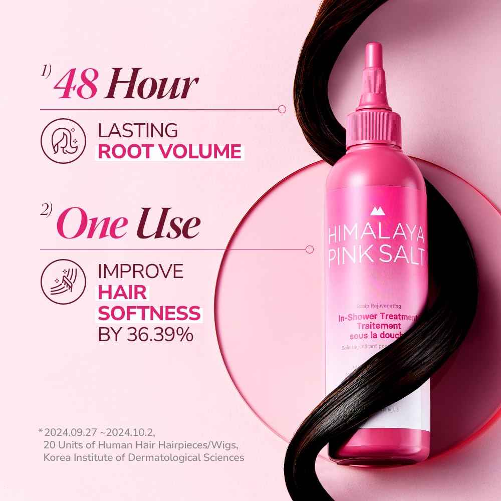 HIMALAYA PINKSALT Scalp Rejuvenating In-Shower Treatment - Rinse Out Healthy Moisturizing Hair Treatment, Scalp Treatment with Collagen, Hyaluronic Acid and Rosemary, Silicone/Sulfate Free - 8.4floz