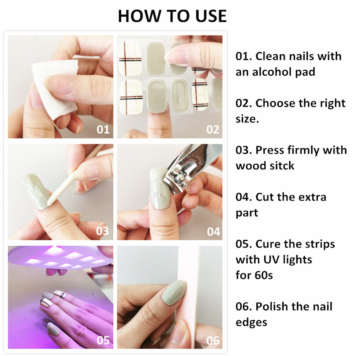 ACROIN Semi Cured Gel Nail Strips Nail Wraps 20 Stickers Need Cured, Salon-Quality, Long Lasting, Easy to Apply & Remove, Includes Cleaning Pad, Nail File, Wooden Stick - Sparkling Gold