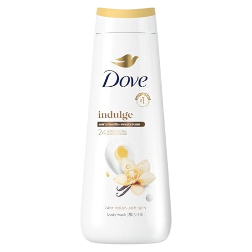 Dove Vanilla Body Wash 20 oz - Hydrating Moisturizing Shower Gel, Pack of 1