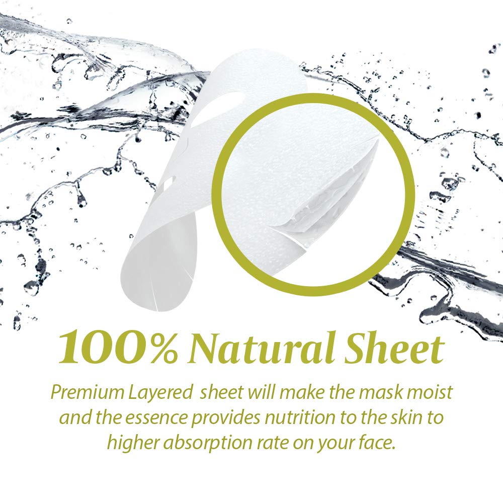 GLAM UP Sheet Mask Moisture Avocado (10 sheets) - Deep Hydration, Nourishing for Dry Skin