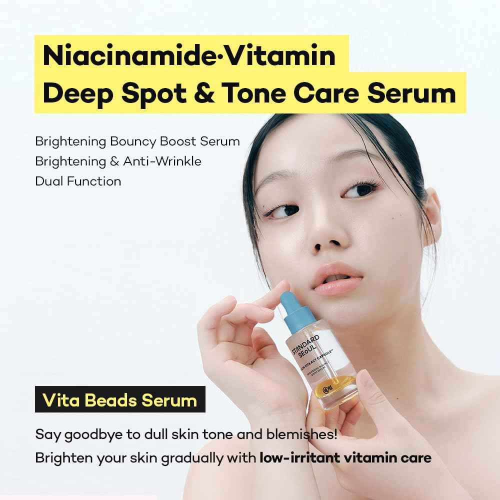 Standard Seoul Vitamin C, Niacinamide Serum for Dark Spots, Uneven Tone & Radiance, Korean Glass Skin, Anti-Wrinkle, Collagen Serum, Vitamin Liposome, Moisturizer, Retinol Face Ampoule 30ml