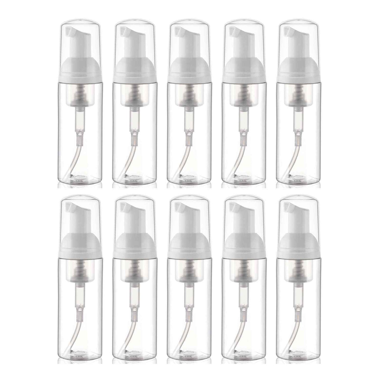 Cosywell Foam Soap Dispenser 2oz 10 Pack TSA Approved Empty Travel Pump Dispenser for Hand Soap Foaming Lash Shampoo for Cleanser, Dispenser(10Clear)