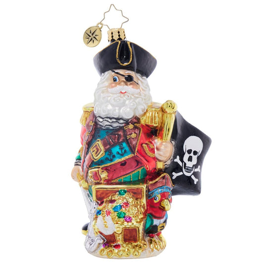 Christopher Radko Hand-Crafted European Glass Christmas Tree Decorative Ornament, Swashbuckler Santa