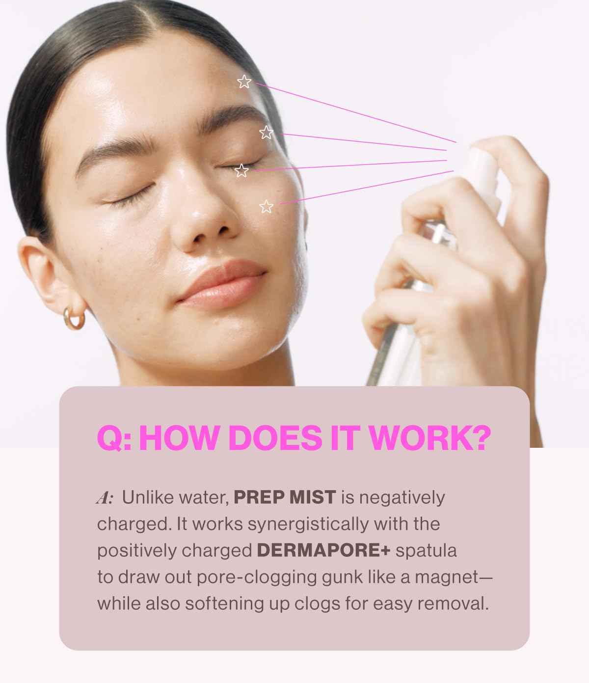 DERMAFLASH DERMAPORE+ Prep Face Mist, Mineral Facial Cleanser & Pore Minimizer for Face, 30ml