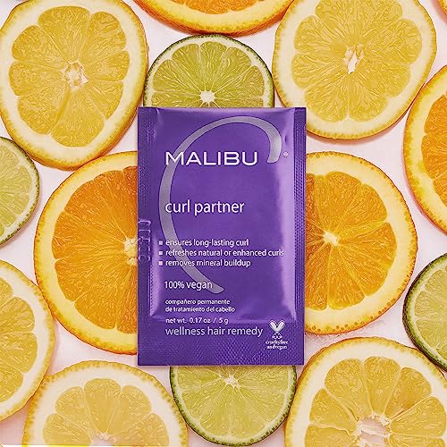 Malibu C Curl Partner Wellness Remedy (12 Packets) - Removes Mineral Build up for Healthier + Bouncier Curly Hair - Contains Gentle Antioxidants for Curly Hair Care