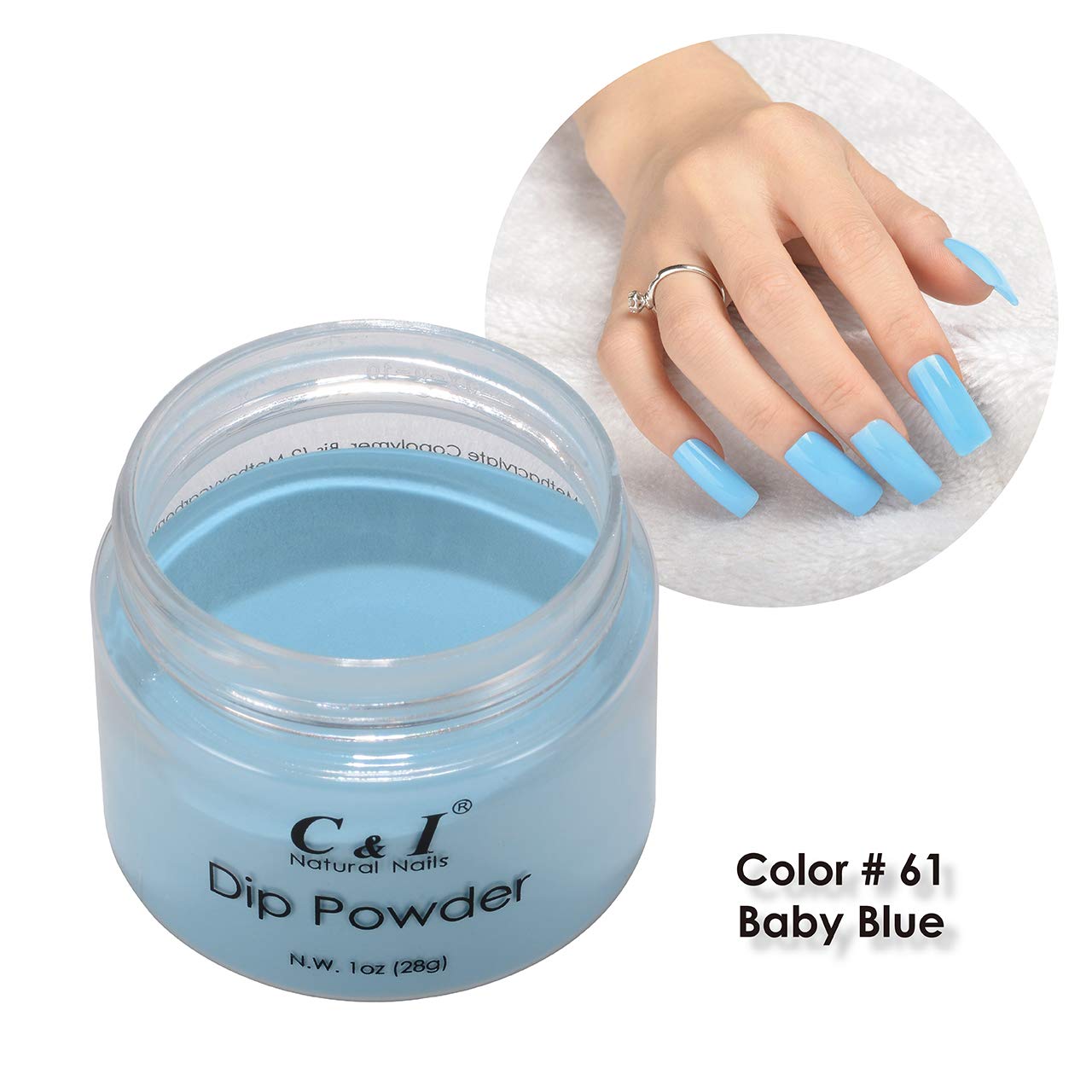 C & I Dip Powder Color No.061 Baby Blue, Blue Color System, 28g