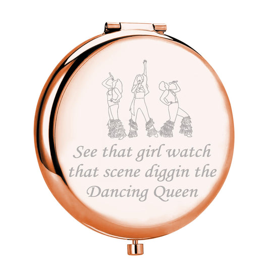 UJIMS Mamma The Musical Inspired Gift Dancing Queen Compact Mirror Donna and The Dynamos Fans Gift Mia Fans Gift (DancingQueenMirror)