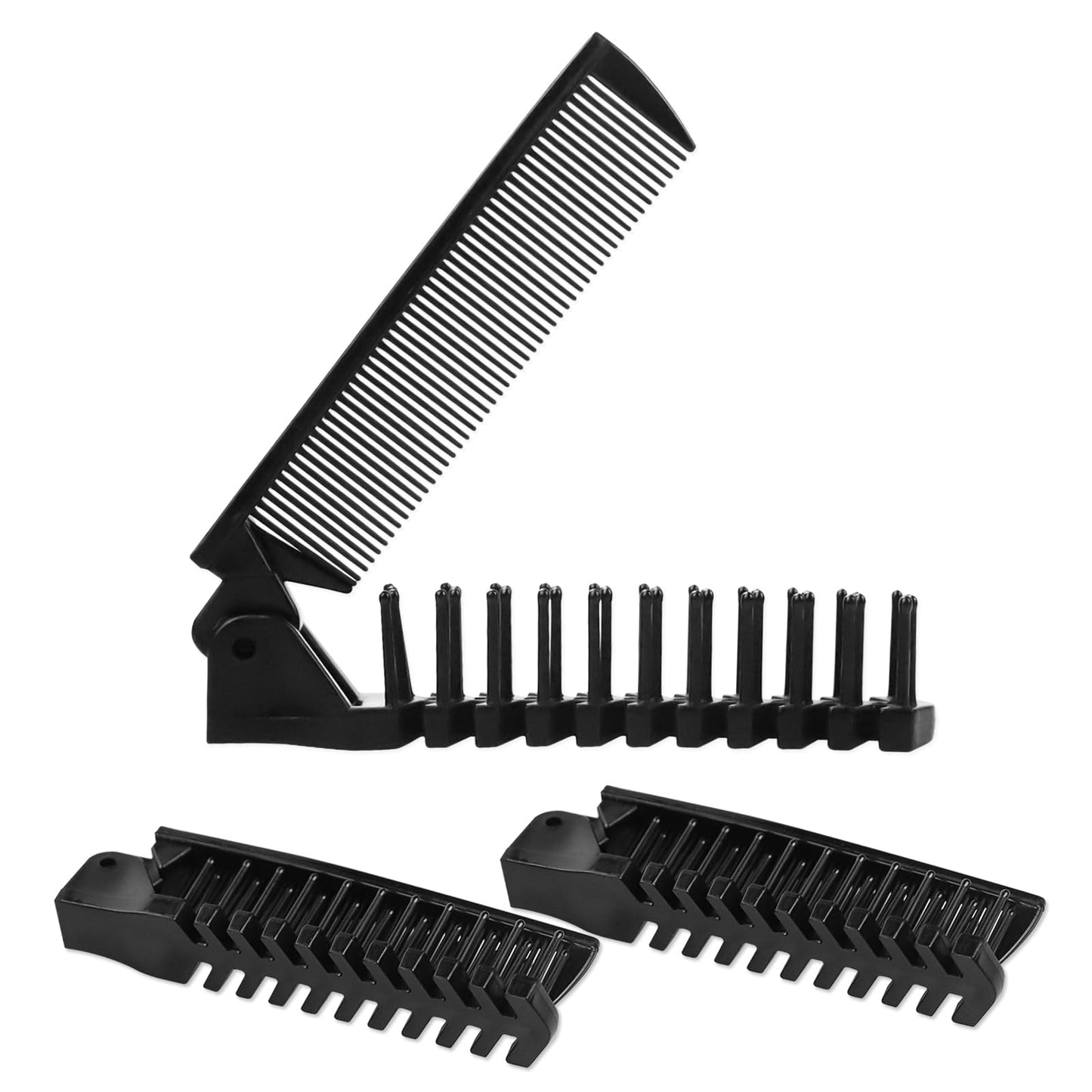 100 Pack Portable Travel Hair Comb Brush Foldable Massage Hair Comb Indidually Wrapped Anti-Static Styling Kits Black Folding Hair Combs Hairdressing Tools