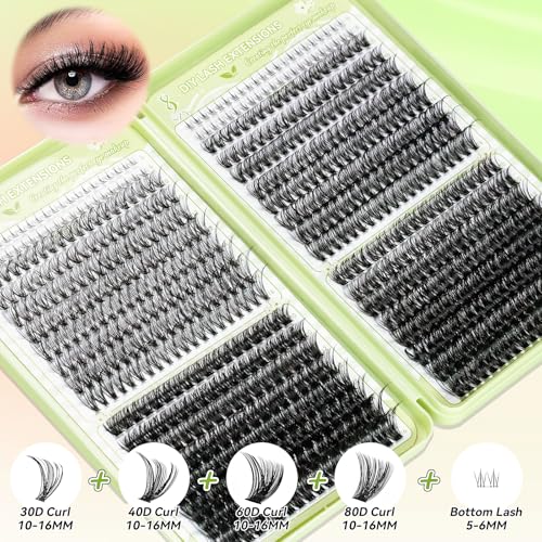 Eyelash Clusters Kit 668 Pcs with Bond, Seal & Remover